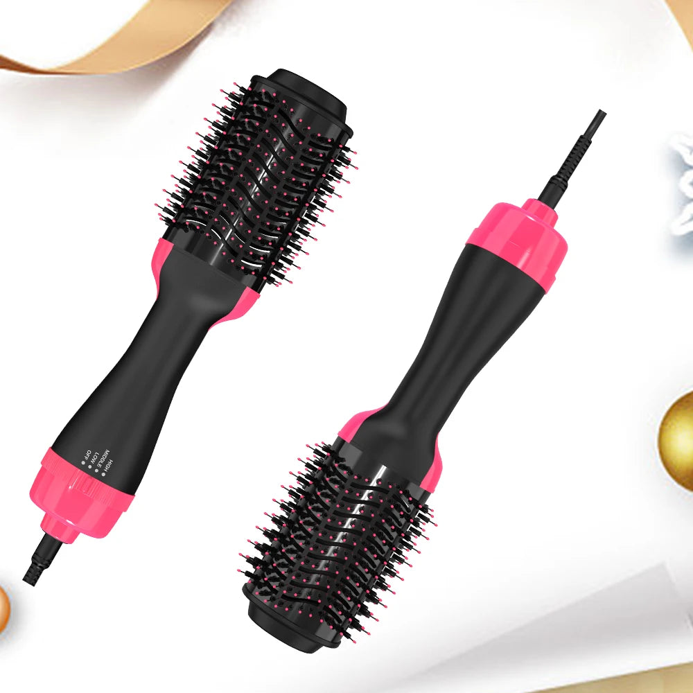 3-in-1 Hot Air Brush Dryer & Styler – 1000W Hair Straightening Blow Dryer
