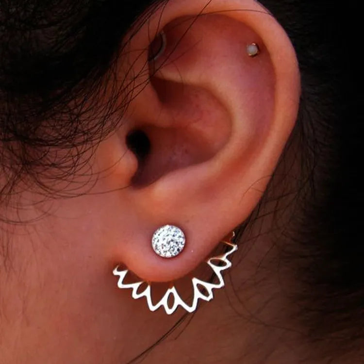 2023 new crystal flower earrings for women fashion jewelry rhinestones earrings