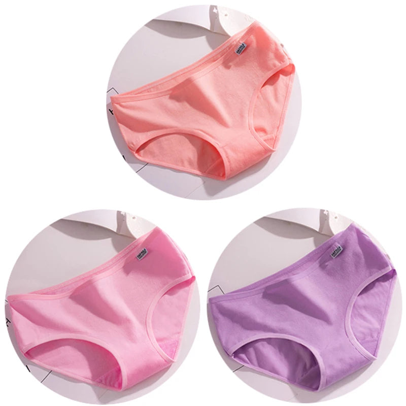 3Pcs Underwear Womens Comfortable High-quality Cotton