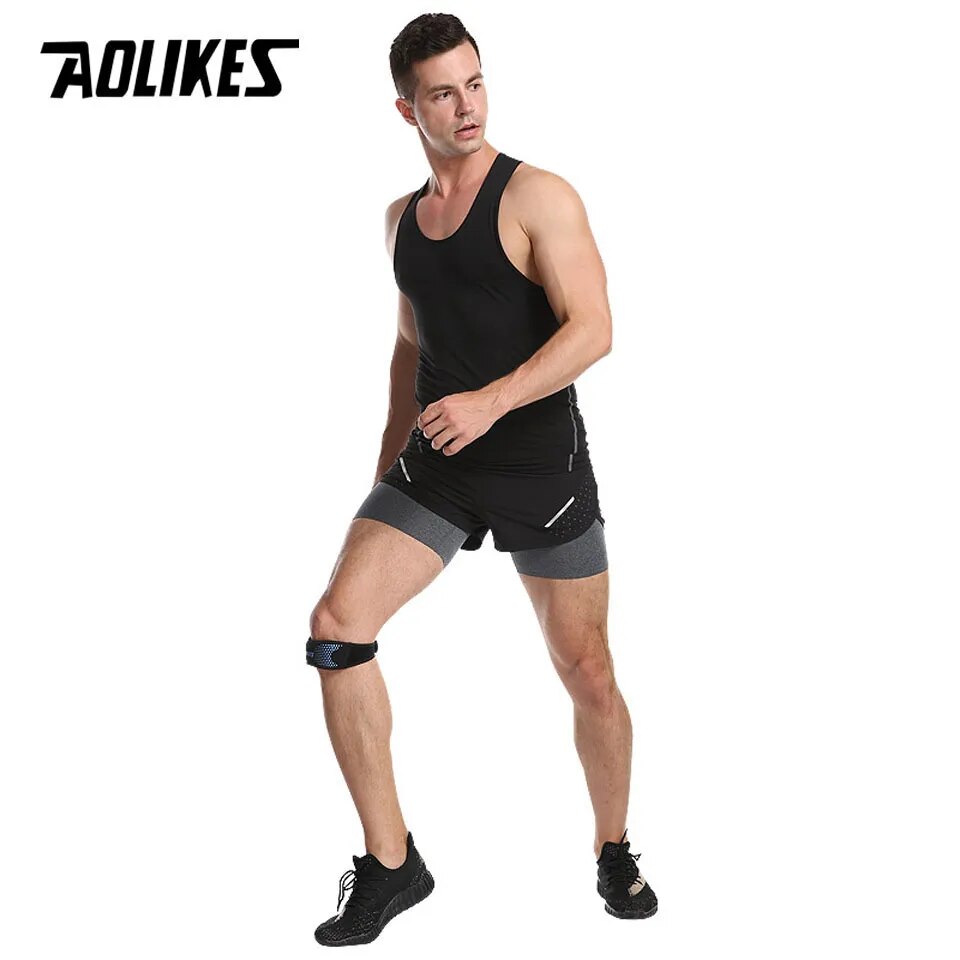 AOLIKES 1PCS MEN& WOMEN Adjustable Knee Pad Knee Pain Relief Patella Stabilizer Brace Support for Hiking Soccer Basketball Running Sport