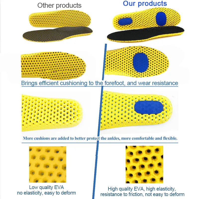 Foam insoles for shoes mesh deodorant breathable running pad insoles for feet mens & womens orthopedic insoles