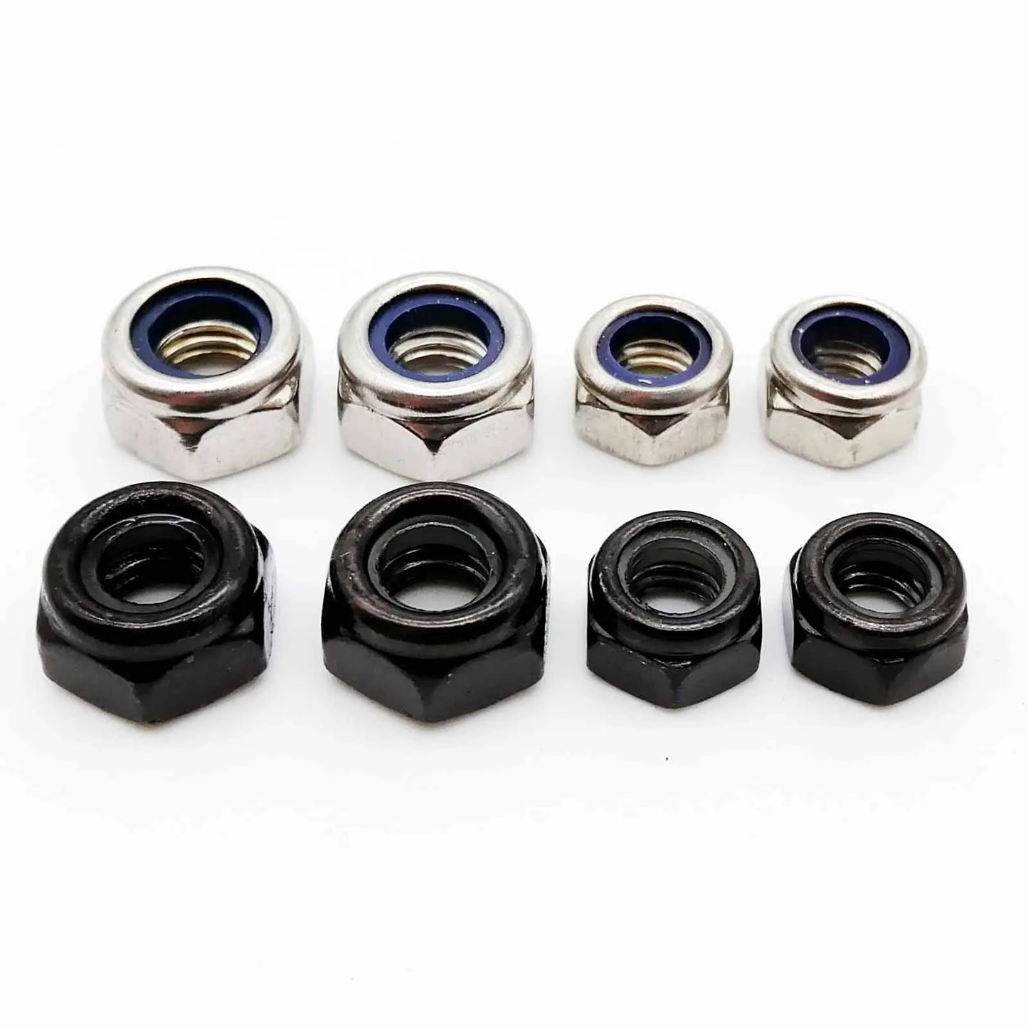304 Stainless Steel Black Hex Nylon Insert Lock Nut Self-locking