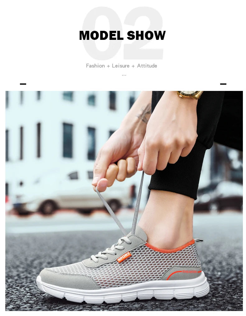 Men's Soft Shoes Without Heels Lightweight Mesh Casual Shoes Men's Sneakers
