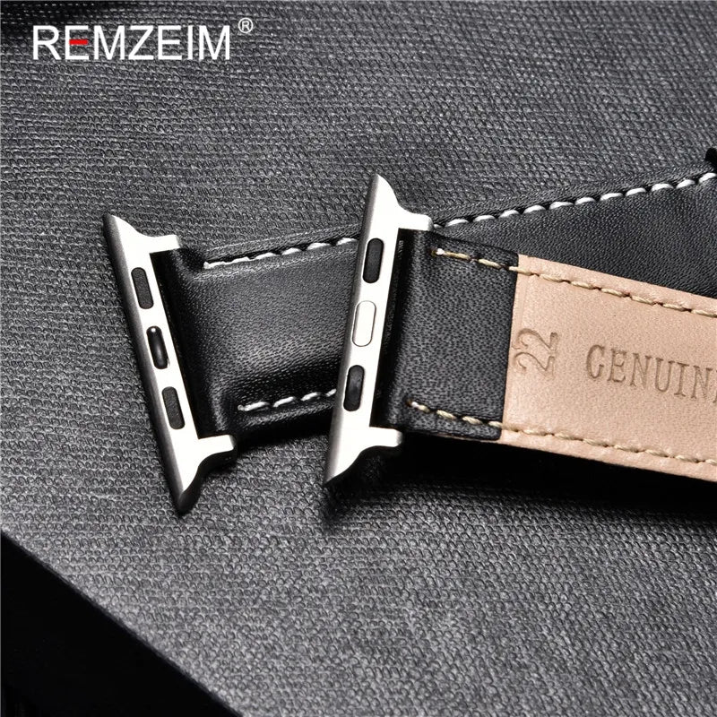 Calfskin Genuine Leather Watchband 38mm 40mm 41mm for iwatch 8 7 6 5 4 3 SE Replace Wrist Strap 42mm 44mm 45mm for Apple Watch