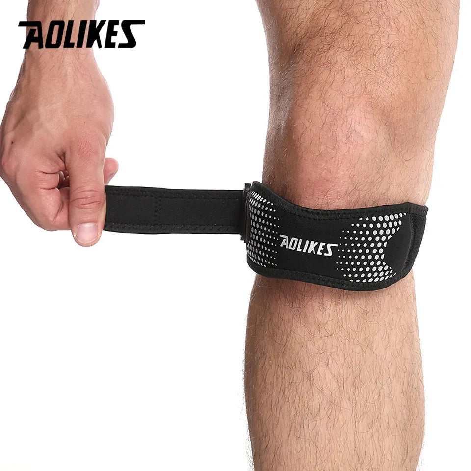 AOLIKES 1PCS MEN& WOMEN Adjustable Knee Pad Knee Pain Relief Patella Stabilizer Brace Support for Hiking Soccer Basketball Running Sport