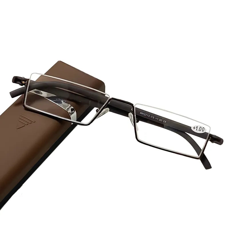 May Flower Metal Anti-Blue Light Reading Glasses Men 7 Women Half Frame Prescription Eyeglasses TR90 Eyewear With Case And Without óculos +1.75....Etc.