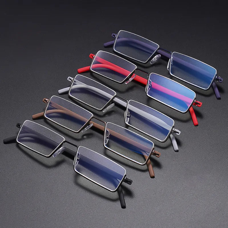 May Flower Metal Anti-Blue Light Reading Glasses Men 7 Women Half Frame Prescription Eyeglasses TR90 Eyewear With Case And Without óculos +1.75....Etc.
