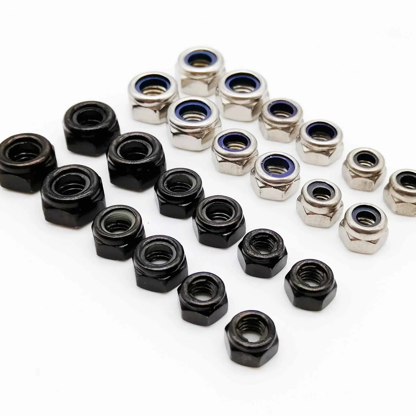 304 Stainless Steel Black Hex Nylon Insert Lock Nut Self-locking