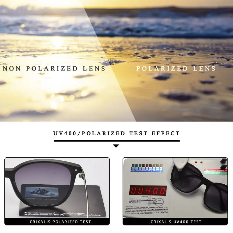 Crixalis sunglasses for women polarized classic anti glare driving sun glasses for men luxury brand designer shades
