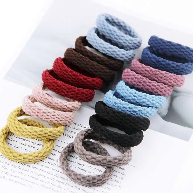 10pcs women girls simple basic elastic bands hair ties scrunchy ponytail holder rubber bands