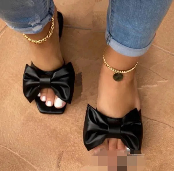 outdoor flat leather bow non-slip beach