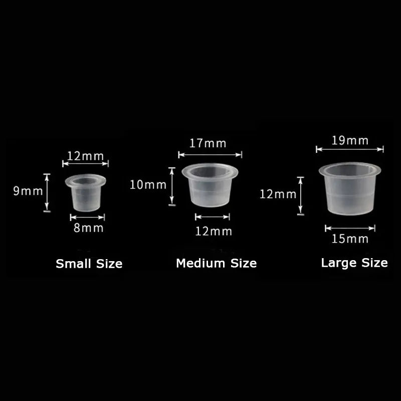 100 pcs S/M/L Plastic Disposable Microblading Tattoo Ink Cups