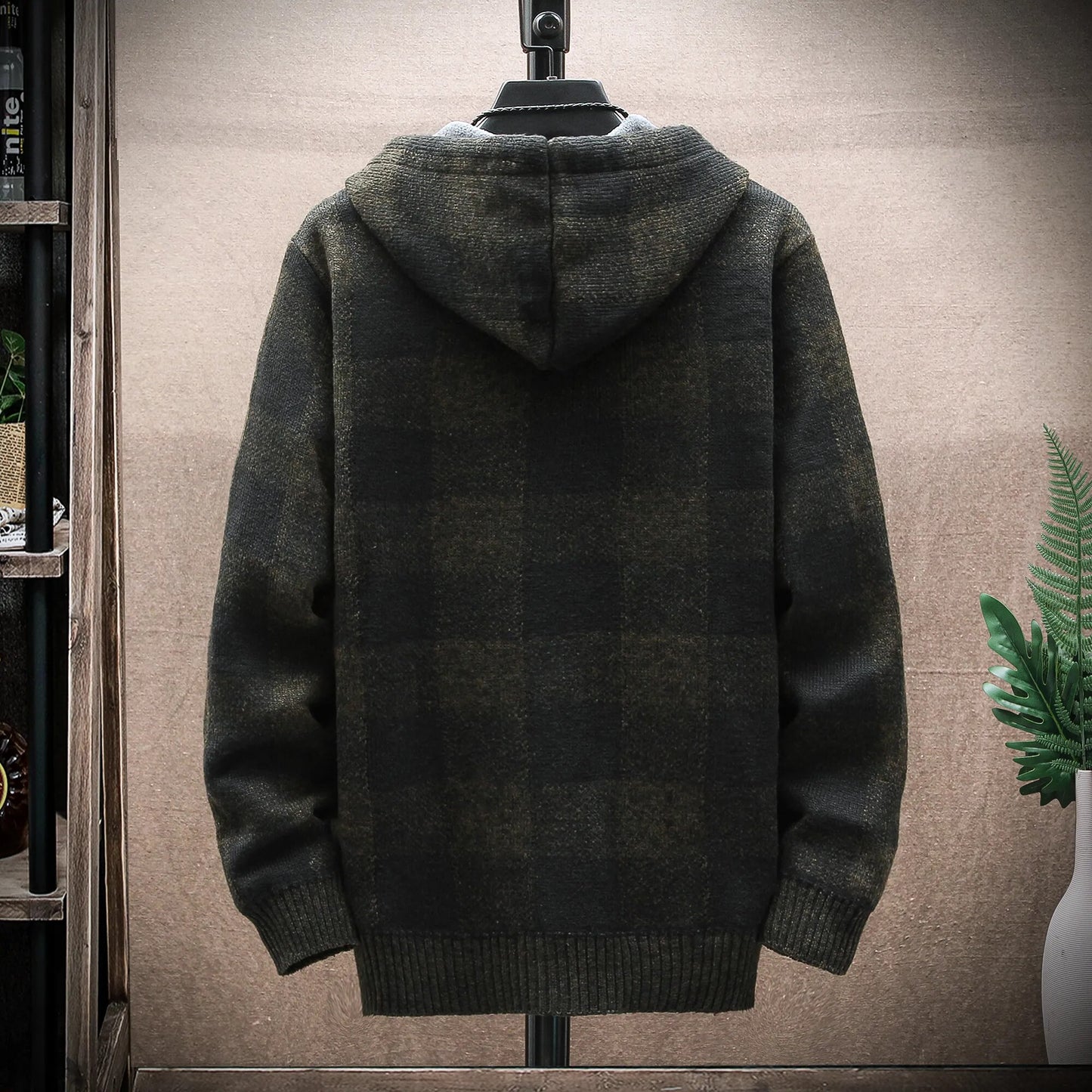 Men's new winter plaid coat cool fleece jacket zebra fleece warm clothes