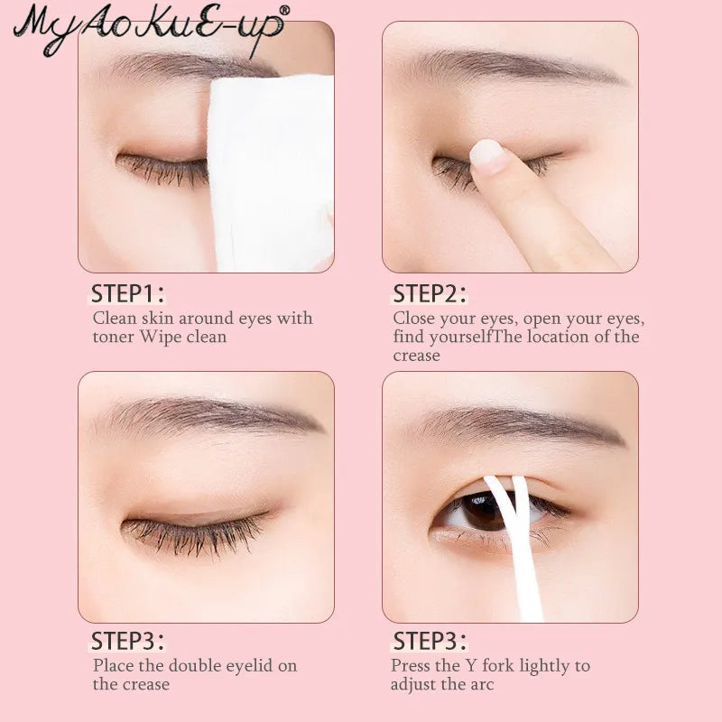 600Pcs/Box Big Eyelid Tape Sticker Double Fold Self Adhesive Eyelid Tape Stickers S/L Makeup Clear Beige Invisible Tool