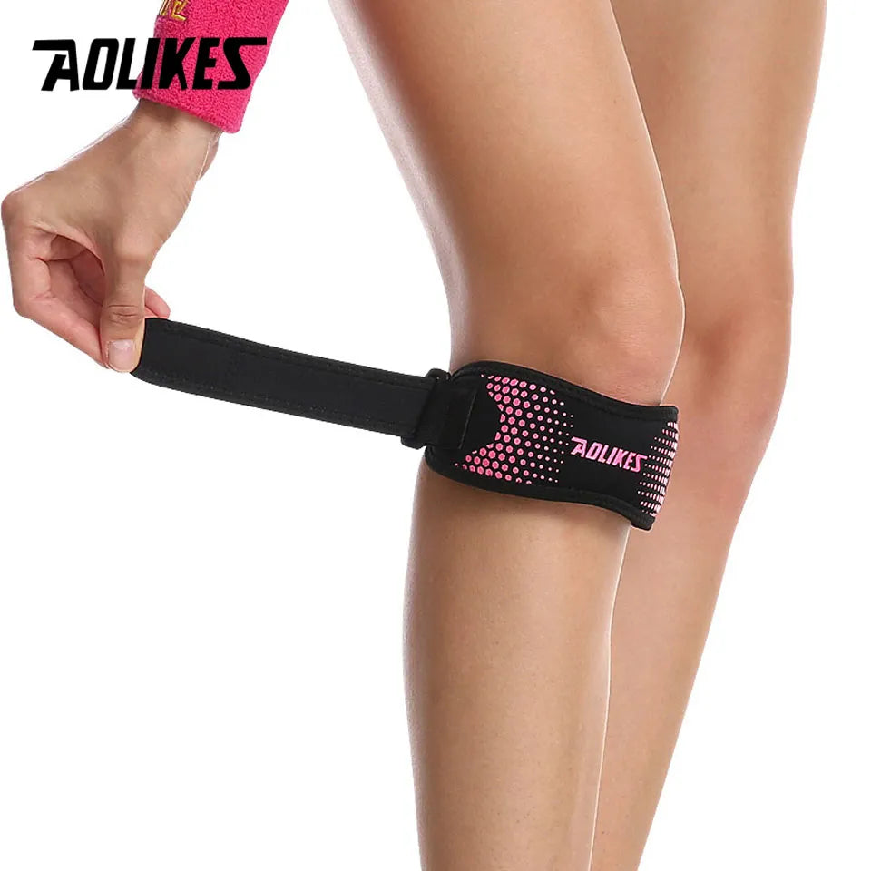 AOLIKES 1PCS MEN& WOMEN Adjustable Knee Pad Knee Pain Relief Patella Stabilizer Brace Support for Hiking Soccer Basketball Running Sport
