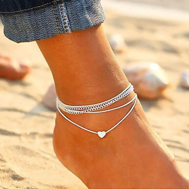Whale Tail Anklet – Silver Ocean Wave Beach Bracelet for Women