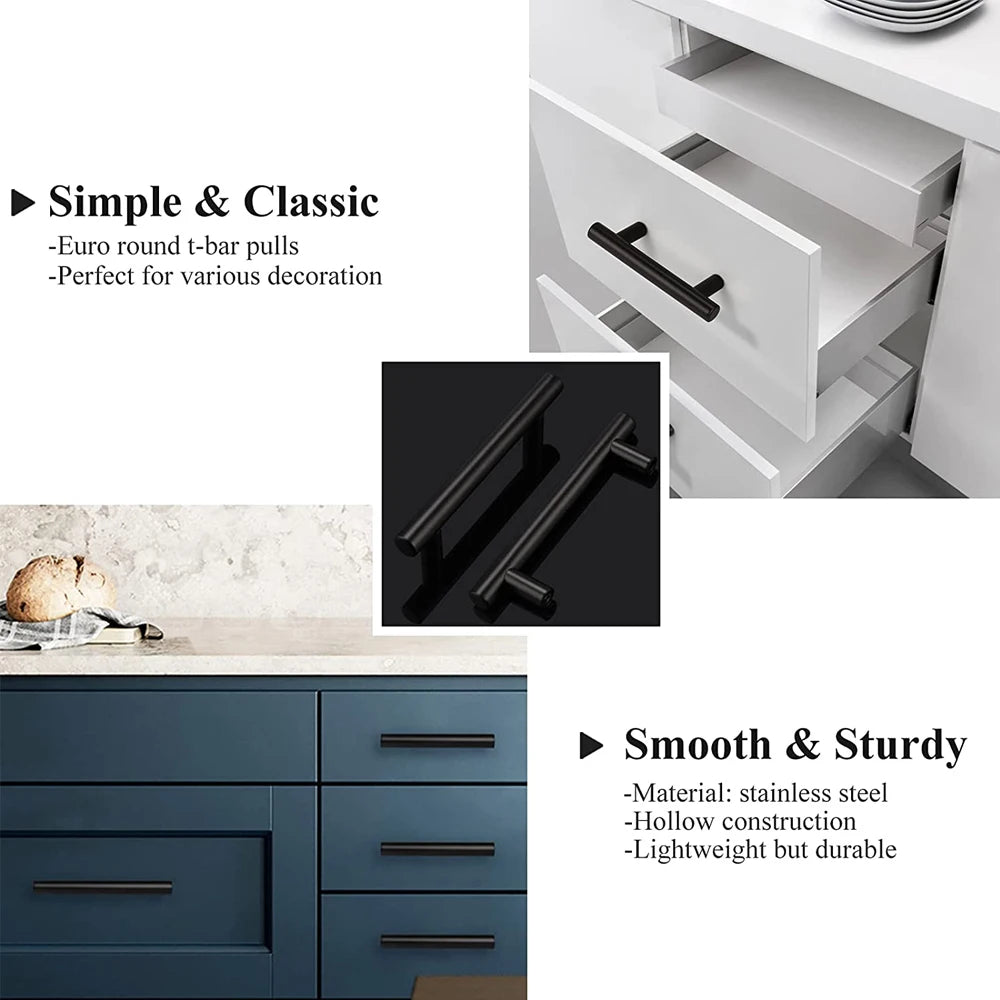 Kitchen Handles Stainless Steel T-Bar Straight