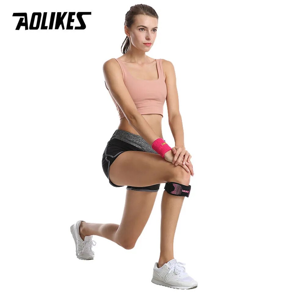 AOLIKES 1PCS MEN& WOMEN Adjustable Knee Pad Knee Pain Relief Patella Stabilizer Brace Support for Hiking Soccer Basketball Running Sport