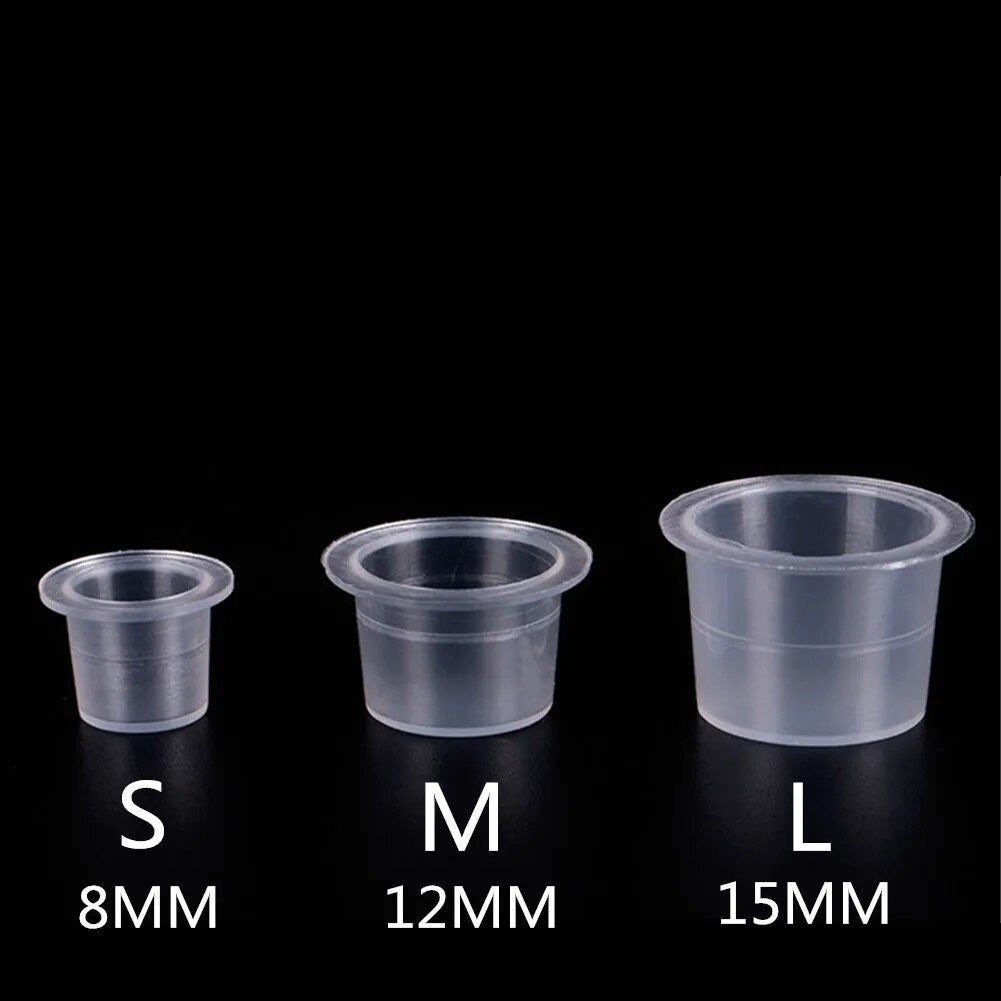 100 pcs S/M/L Plastic Disposable Microblading Tattoo Ink Cups