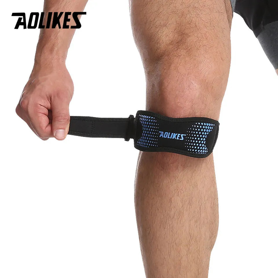 AOLIKES 1PCS MEN& WOMEN Adjustable Knee Pad Knee Pain Relief Patella Stabilizer Brace Support for Hiking Soccer Basketball Running Sport