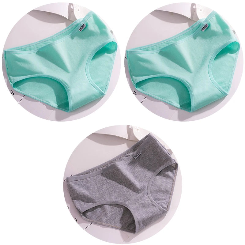 3Pcs Underwear Womens Comfortable High-quality Cotton
