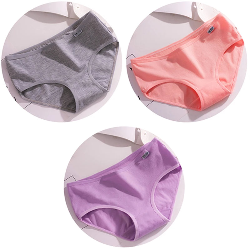 3Pcs Underwear Womens Comfortable High-quality Cotton