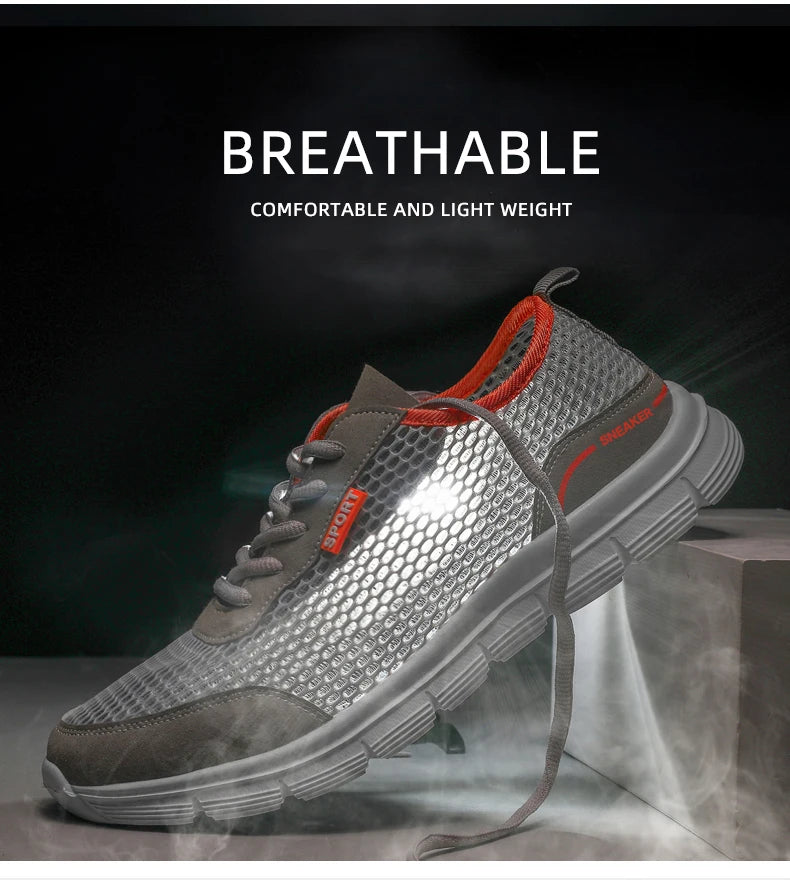 Men's Soft Shoes Without Heels Lightweight Mesh Casual Shoes Men's Sneakers