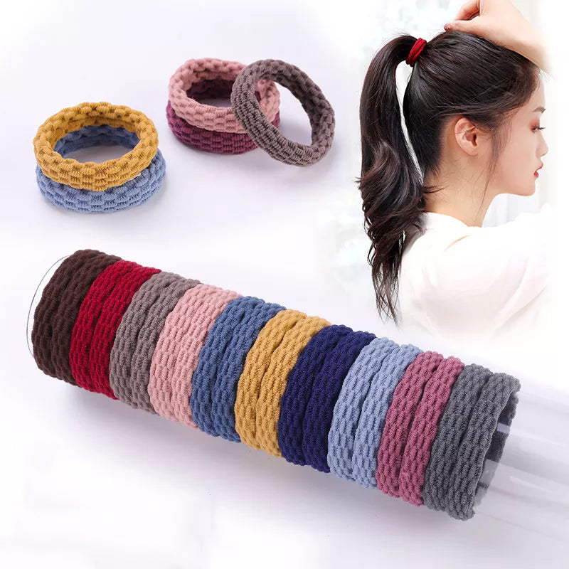 10pcs women girls simple basic elastic bands hair ties scrunchy ponytail holder rubber bands