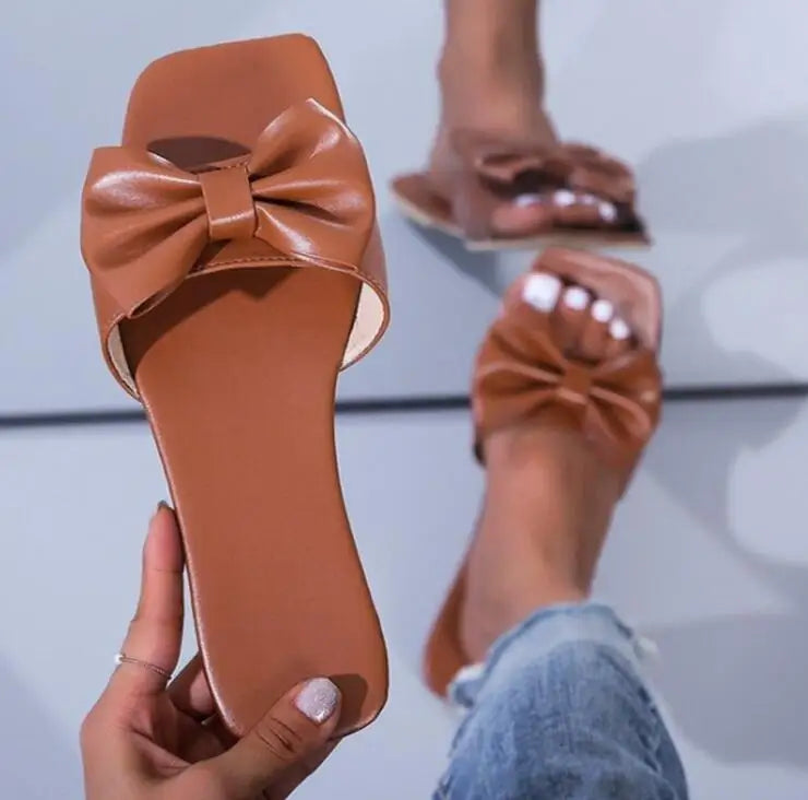 outdoor flat leather bow non-slip beach
