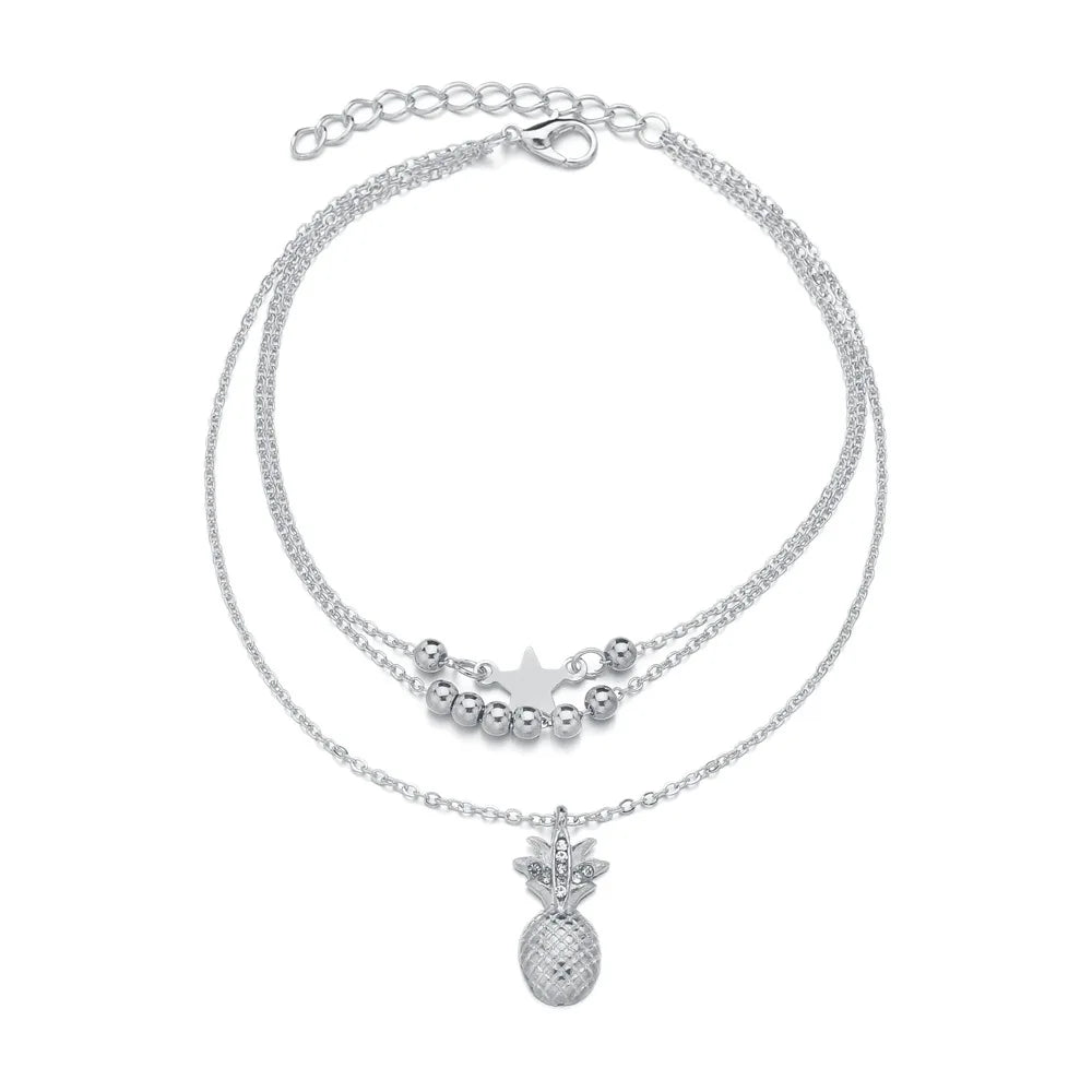 Whale Tail Anklet – Silver Ocean Wave Beach Bracelet for Women