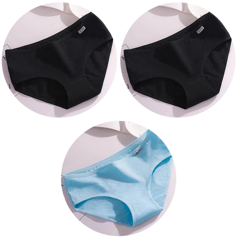 3Pcs Underwear Womens Comfortable High-quality Cotton