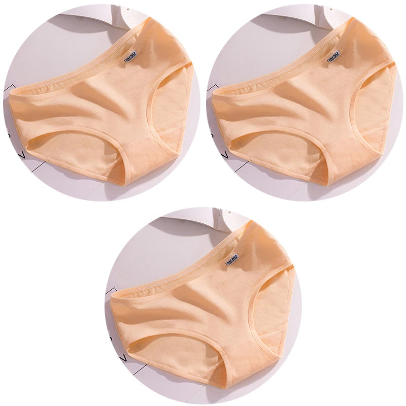 3Pcs Underwear Womens Comfortable High-quality Cotton