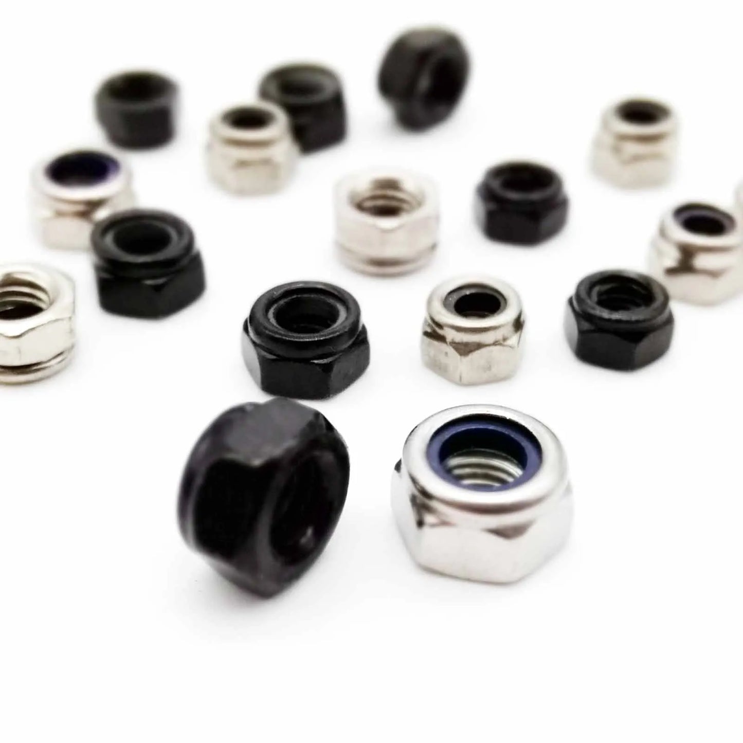304 Stainless Steel Black Hex Nylon Insert Lock Nut Self-locking