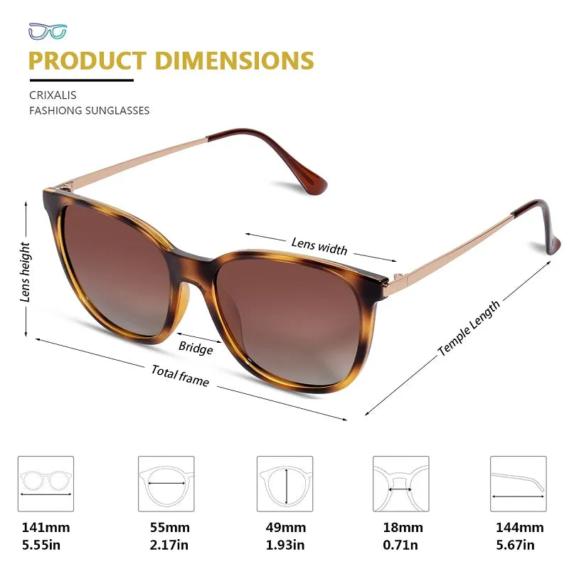 Crixalis sunglasses for women polarized classic anti glare driving sun glasses for men luxury brand designer shades