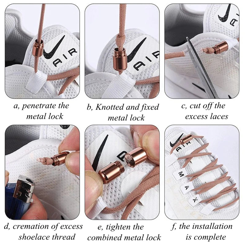 Shoe Laces Round Color Metal Lock