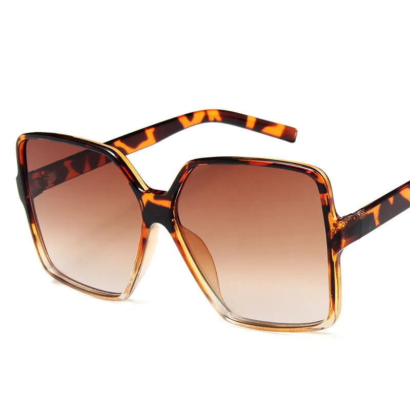 Fashion Women Oversize Sunglasses Gradient Plastic Brand Designer - Female Sun Glasses