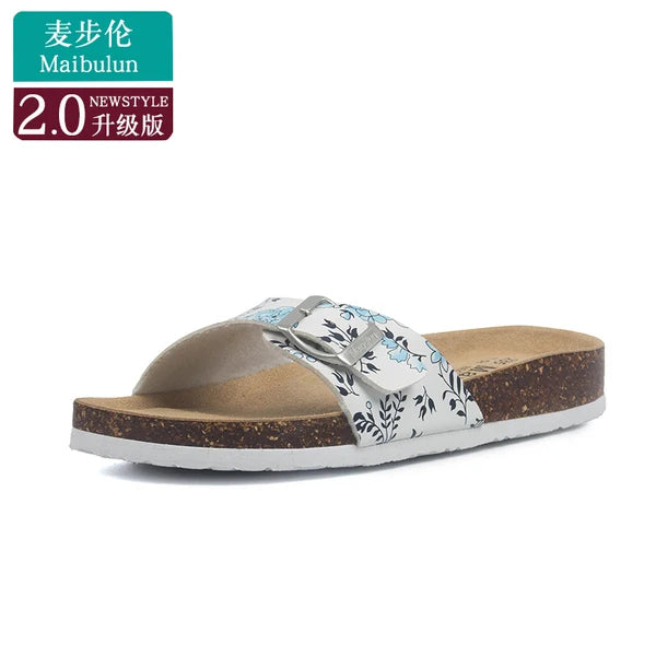 korean style couple cork sandals women beach sandals ladies summer soft microfiber leather