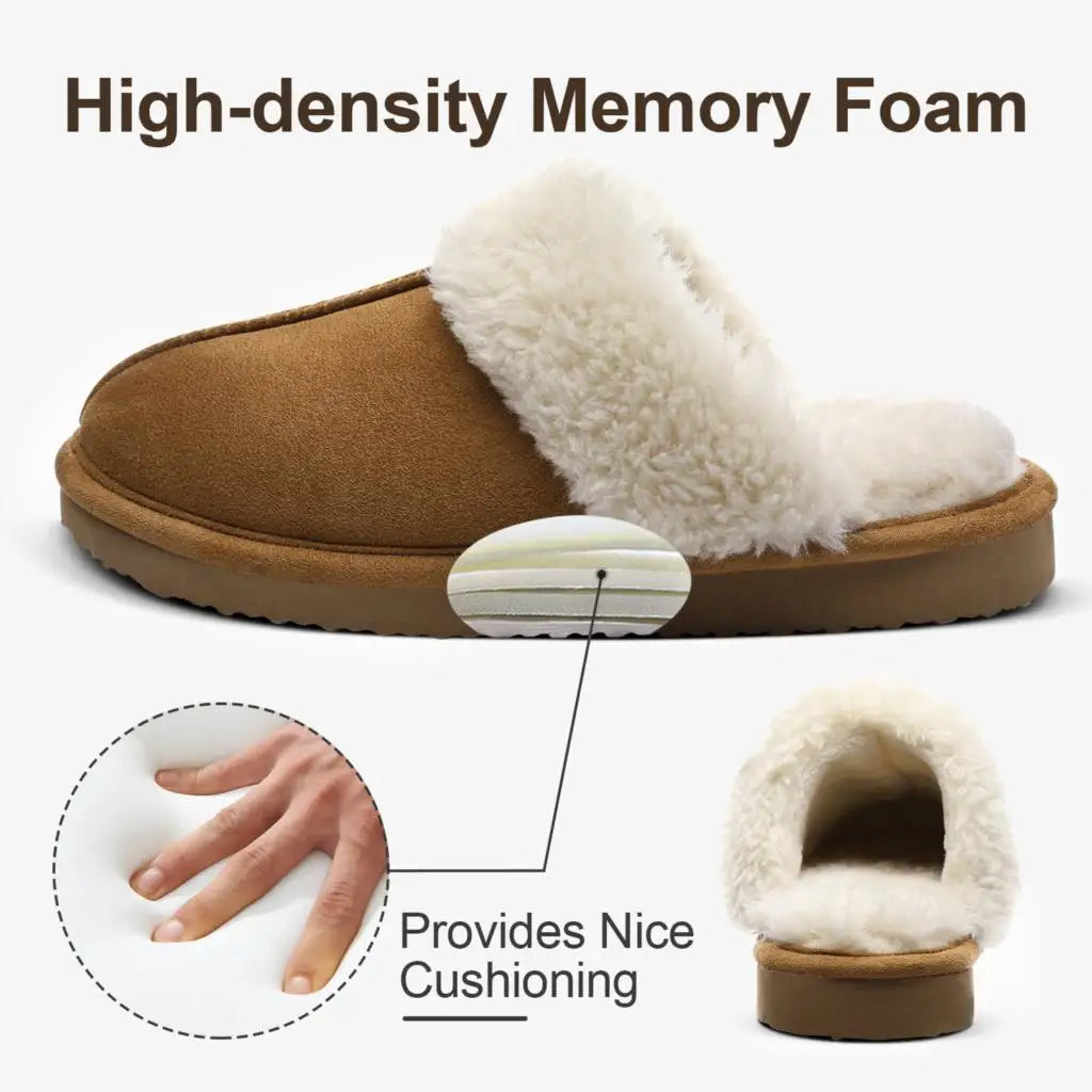 Warm Fluffy Fur Slippers For Women Warm Winter Home