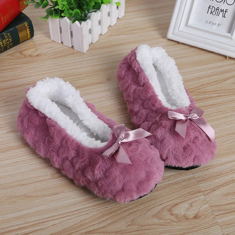 Home Slippers Women Cotton Fur Warm Mouse Ears - Himalaya Store