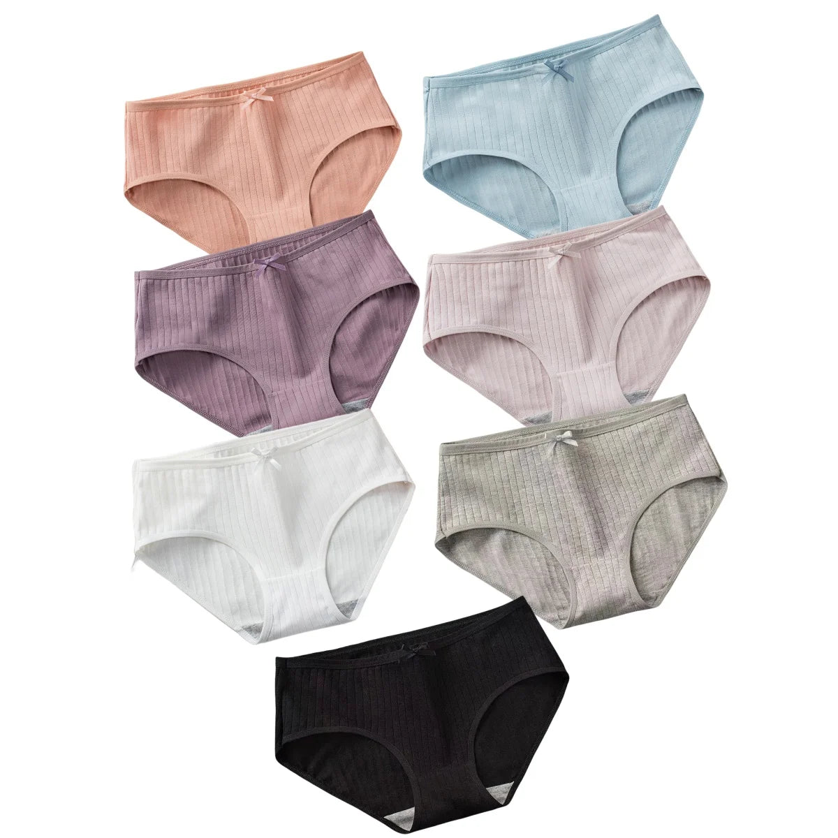7Pcs Low Waist Cotton Panties for Women