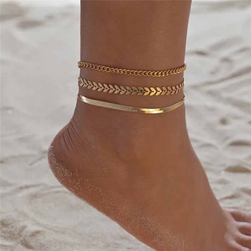 Modyle Heart Anklet for Women – Simple Fashion Ankle Bracelet Jewelry