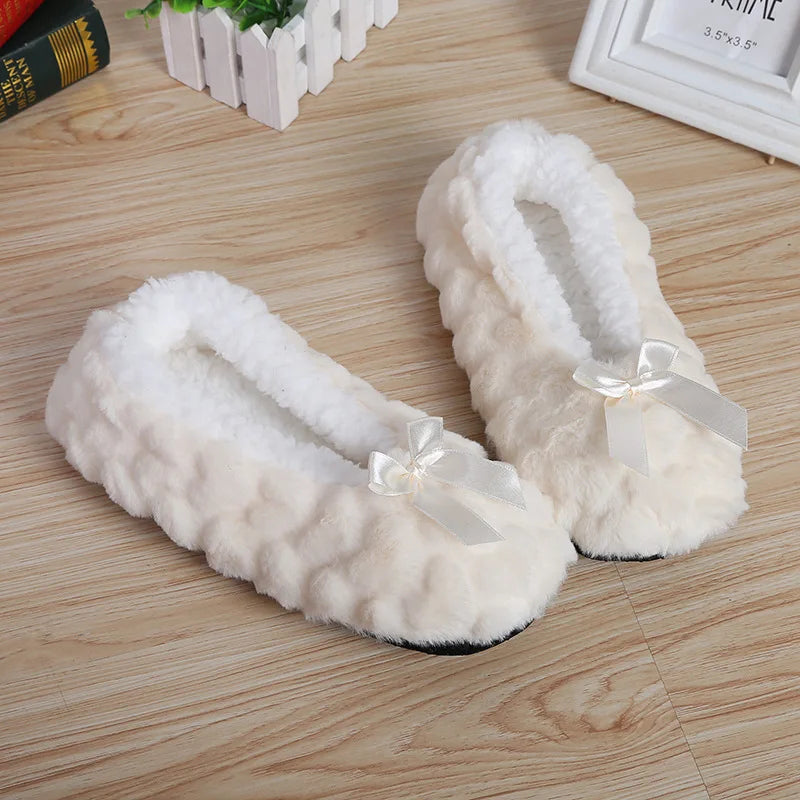 Home Slippers Women Cotton Fur Warm Mouse Ears