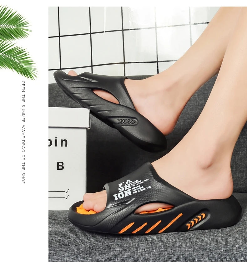 Men Massage Slippers Sides Indoor Outdoor Sandals Beach Casual Slipper