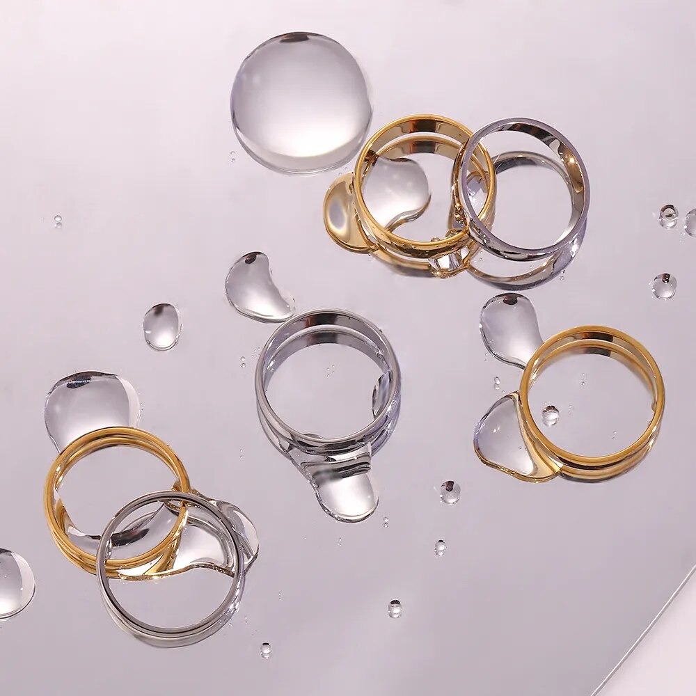 Distortion free 2mm 4mm 6mm stainless steel 18k gold plated color & silver color knuckle rings for women