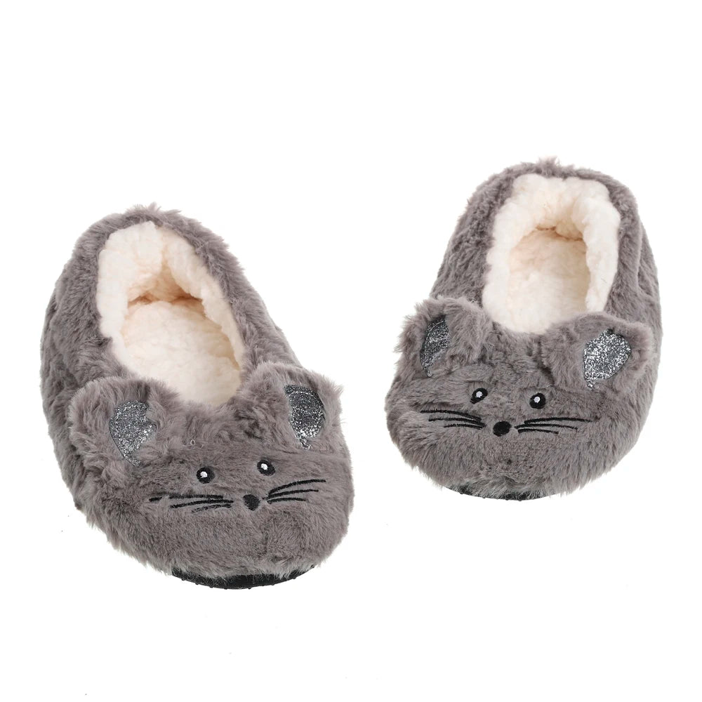 Home Slippers Women Cotton Fur Warm Mouse Ears