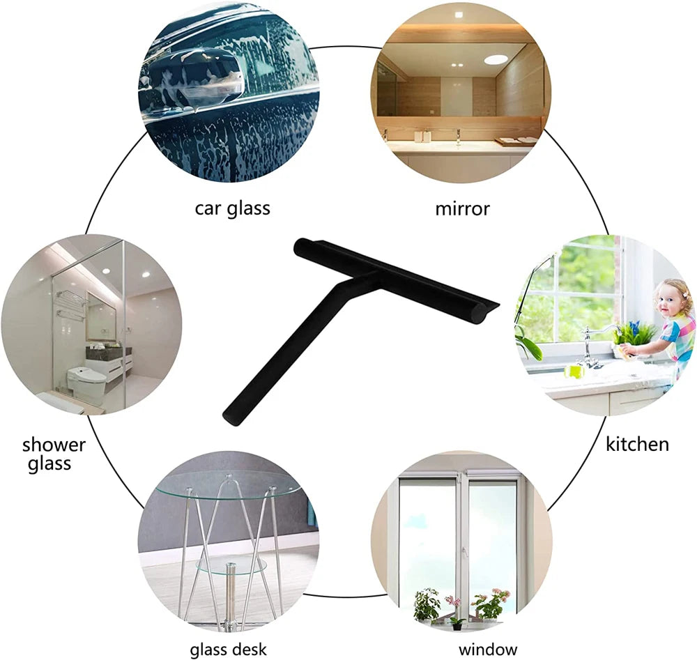 Scraper Cleaner With Silicone Holder Bathroom, Mirror, Glass