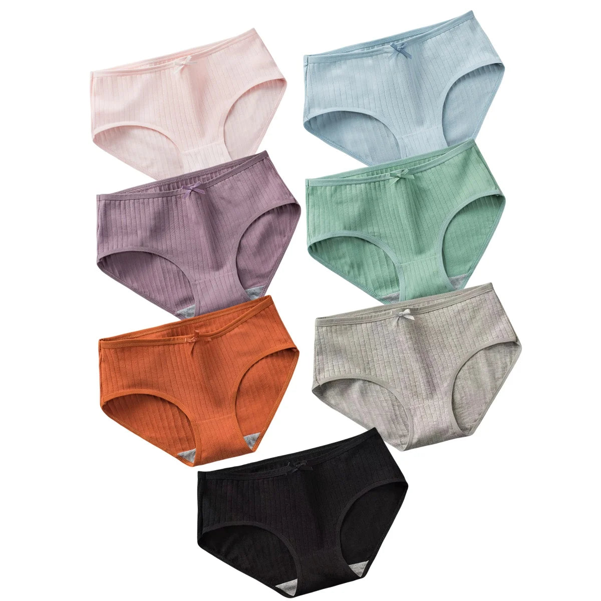 7Pcs Low Waist Cotton Panties for Women