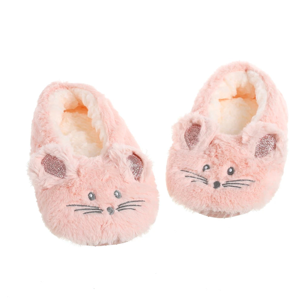 Home Slippers Women Cotton Fur Warm Mouse Ears