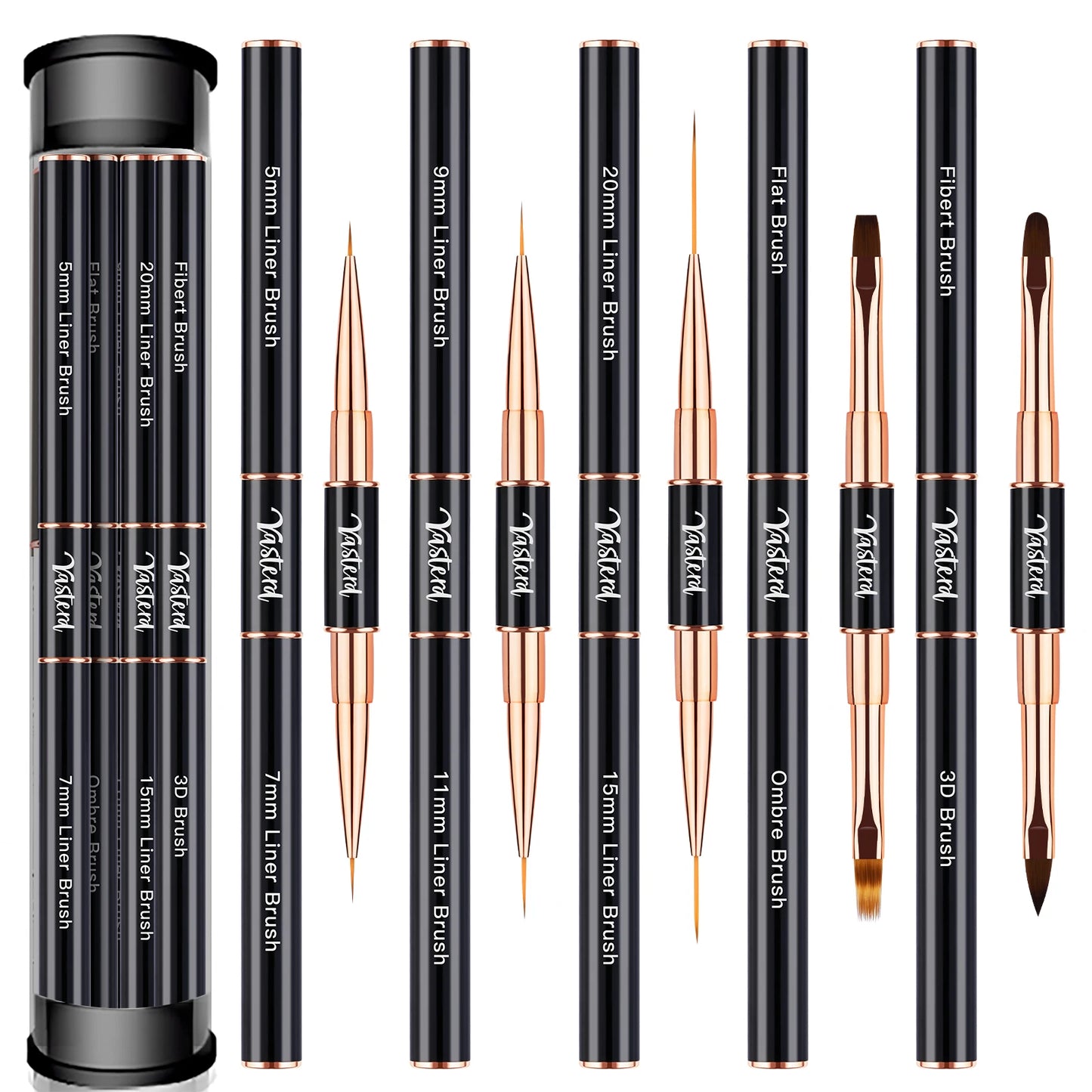 5Pcs Dual-Ended Nail Art Brush Pen Set