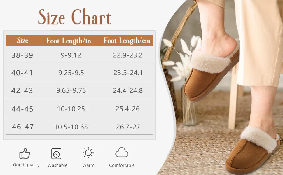 Warm Fluffy Fur Slippers For Women Warm Winter Home